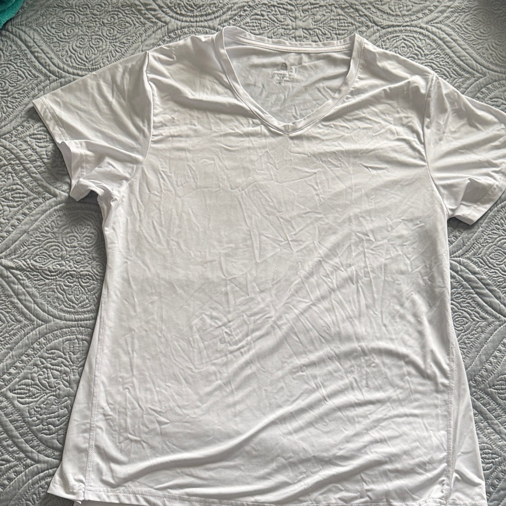 Icyzone White V-Neck Women's Top